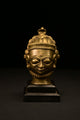 Brass Shiva Bust on Wooden Base