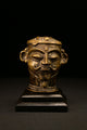 Brass Shiva Bust on Wooden Base