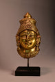 Brass Devi Mask on Pedestal