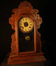 Old Manual Wooden Clock with Pendulum and Key